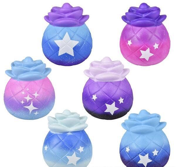 Buy JUMBO SQUISH PINEAPPLE GALAXY MIX 10" in Bulk