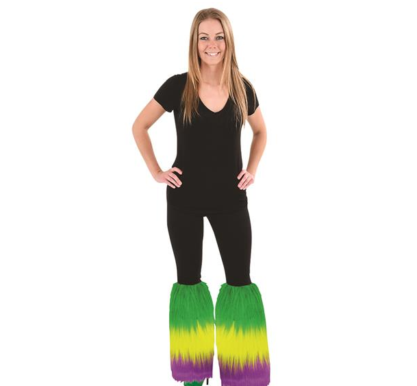 Buy MARDI GRAS FURRY LEG COVERS in Bulk