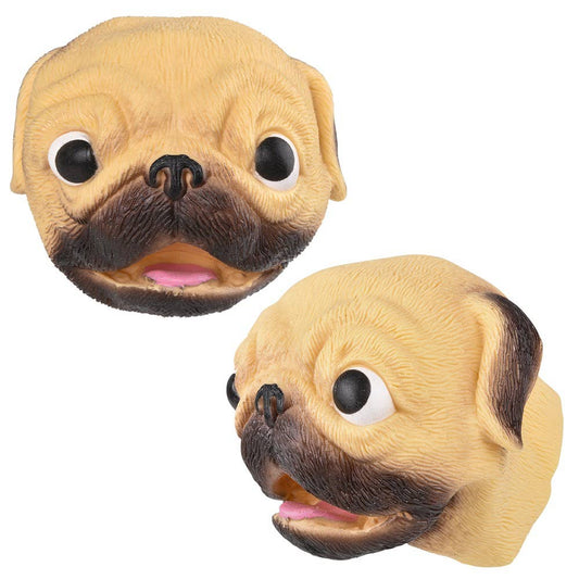 Buy Stretchy Pug Hand Puppet 6" in Bulk