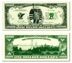 Wholesale ONE BILLION FAKE  DOLLAR BILLS (Sold by the pad of 25 bills )