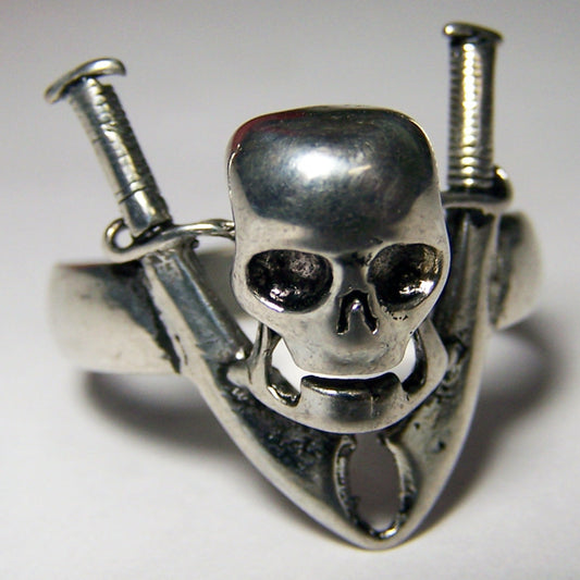 Wholesale Pirate Skull & Swords Biker Ring (Sold by the Piece)