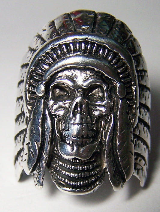 Buy INDIAN SKULL WITH HEADDRESS BIKER RING**-CLOSEOUT AS LOW AS $ 3.50 EABulk Price