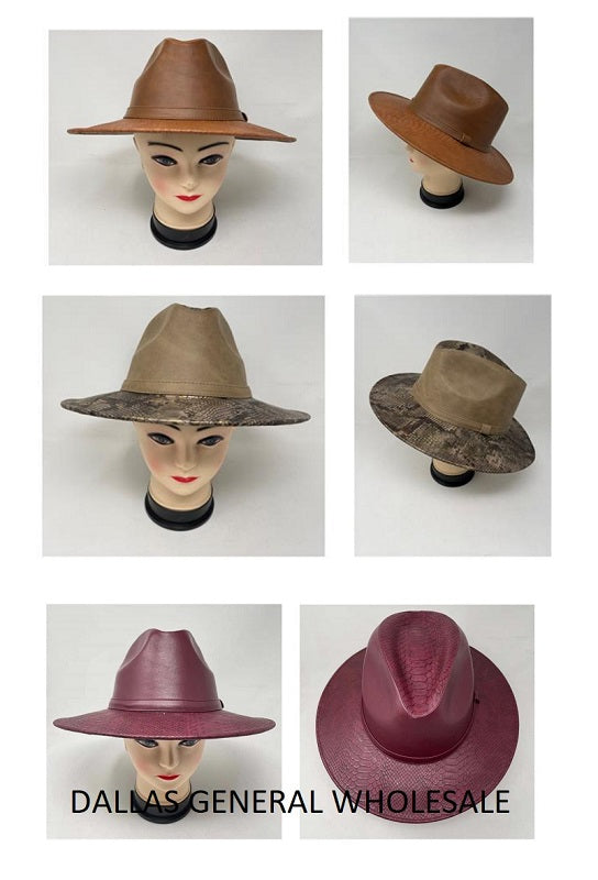 Adults Leather Fedora Hats Wholesale MOQ 3