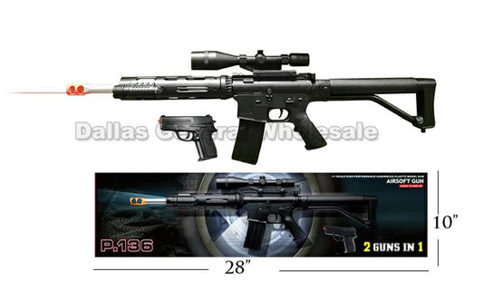 Bulk Buy BB Machine Guns w/ Pistol Gun Set Wholesale