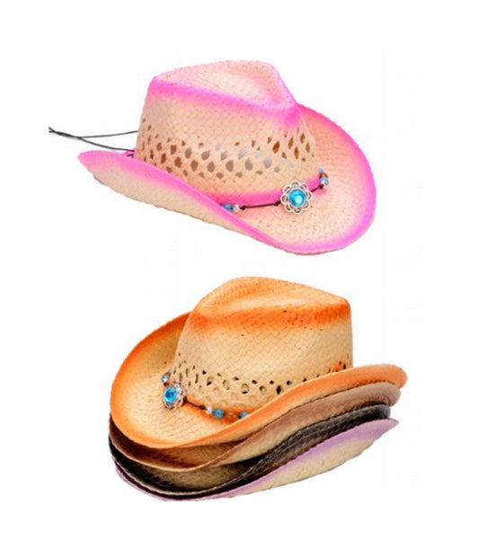 Little Girls Cowboy Straw Hats Wholesale