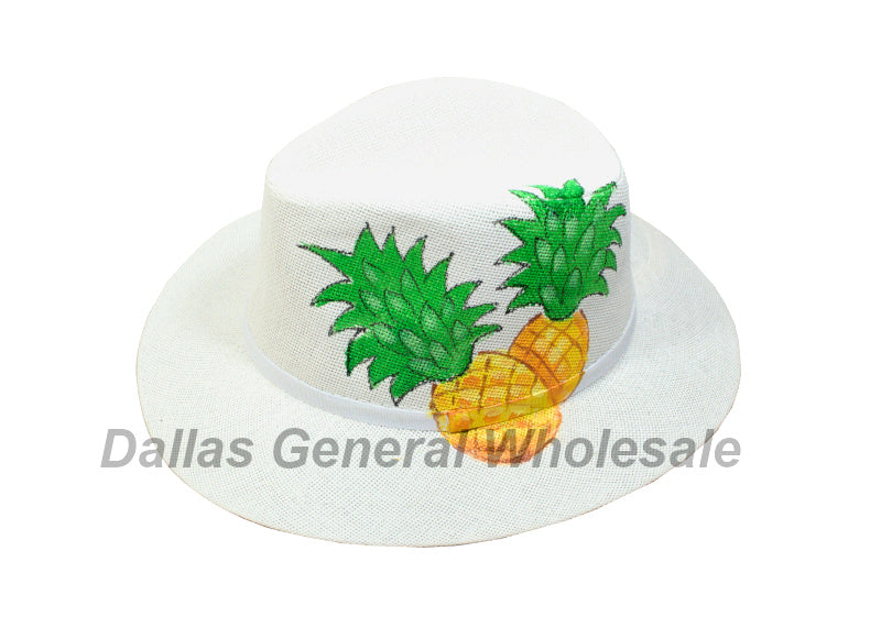Adults Pineapple Straw Dress Hats Wholesale MOQ 12