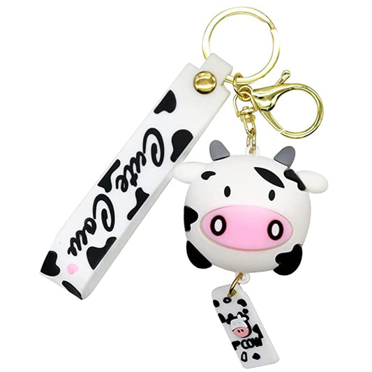 Cow keychain with strap 