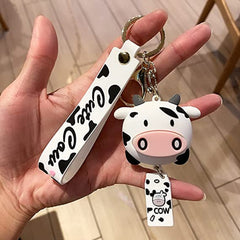Cow keychain with strap