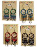 Wholesale DREAM CATCHER DANGLE SEED BEAD EARRINGS ( sold by the dozen or piece )