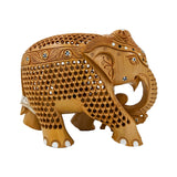 Wooden Handcrafted Trunk Baby Elephant Statue