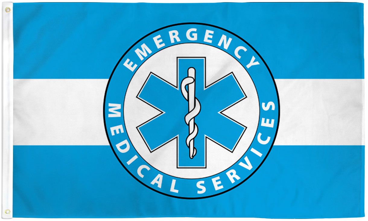 Buy EMS EMERGENCY MEDICAL WHITE LINE 3 X 5 FLAG Bulk Price