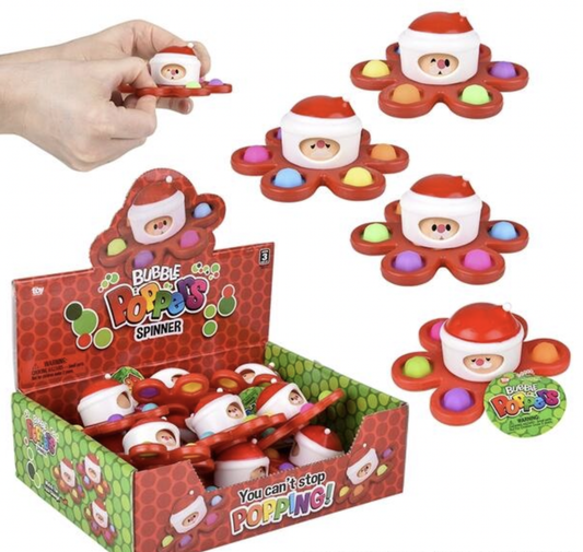 Buy SANTA BUBBLE POPPER SPINNER in Bulk