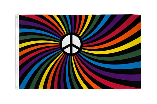 Buy RAINBOW PEACE SIGN 3' X 5' FLAGBulk Price