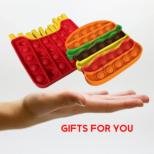 Burger and Fries pop it fidget toys