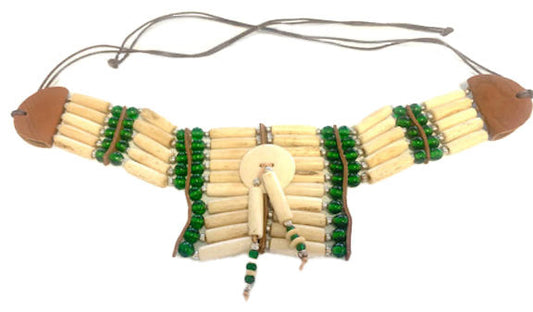 Buy GREEN SMALL INDIAN STYLE BUFFALO BONE BREAST CHEST PLATE WITH DREAMCATCHER( sold by the piece)Bulk Price