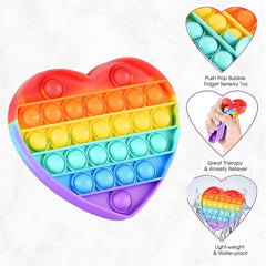 Rainbow Heart Pop It Toy