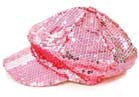 Wholesale SEQUIN PINK BASEBALL HAT (Sold by the piece)