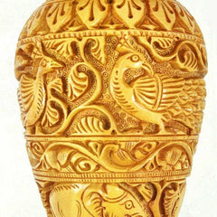 Hand Carved Wooden Pot Showpiece