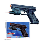 Wholesale 6.5" Black Plastic Airsoft Gun with Laser Toy Weapon MOQ 1