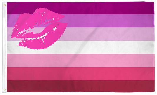 Buy LIPSTICK KISS LESBIAN RAINBOW PRIDE3 X 5 FLAG Bulk Price