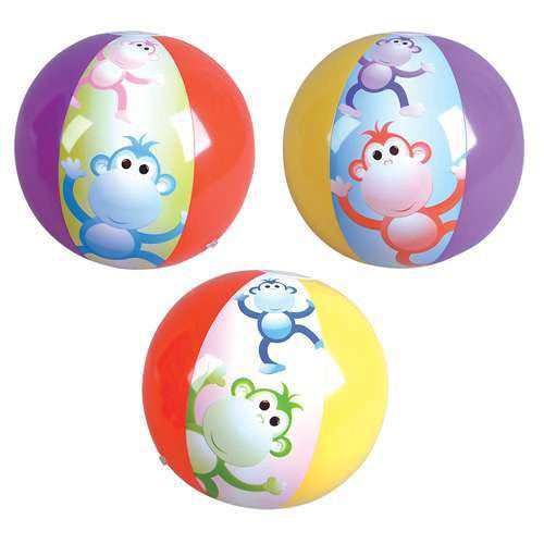 Wholesale MONKEY INFLATABLE 12 INCH BEACH BALLS ( sold by the dozen ) CLOSEOUT NOW ONLY 75 CENTS