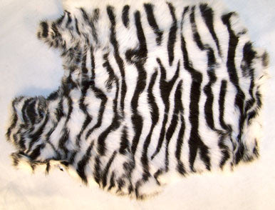 Wholesale ZEBRA  RABBIT SKIN PELT (Sold by the piece)