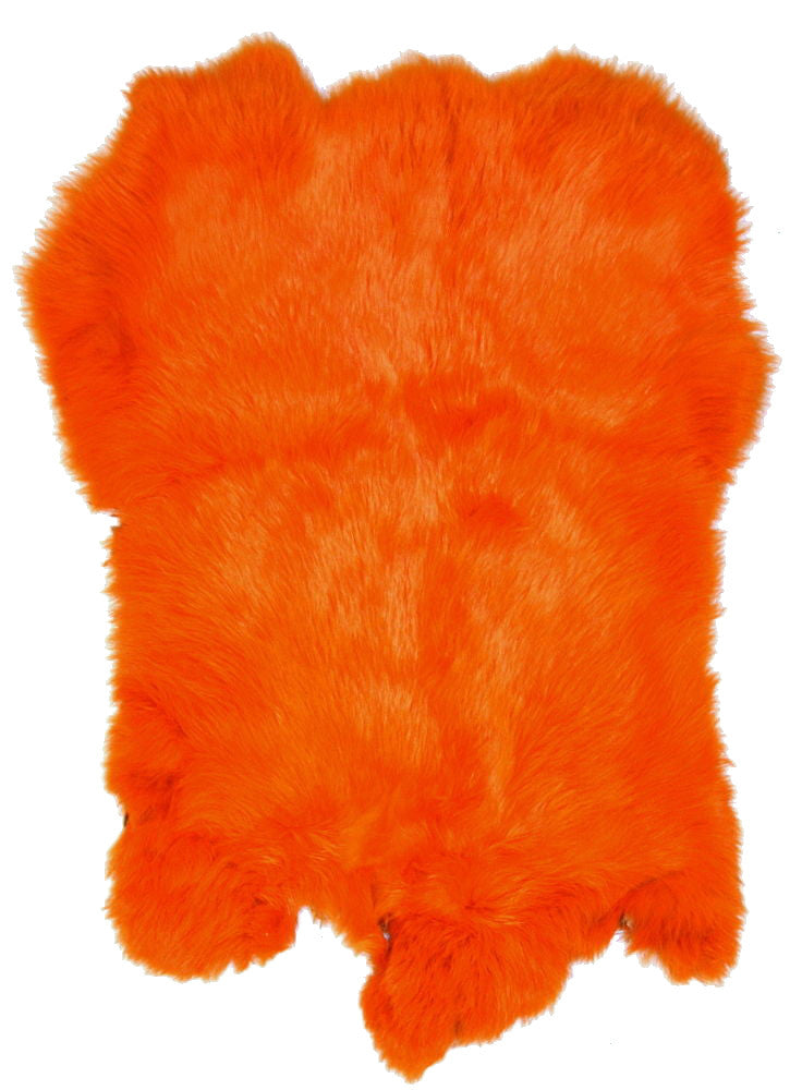 Wholesale ORANGE DYED COLOR RABBIT SKIN PELT (Sold by the piece)