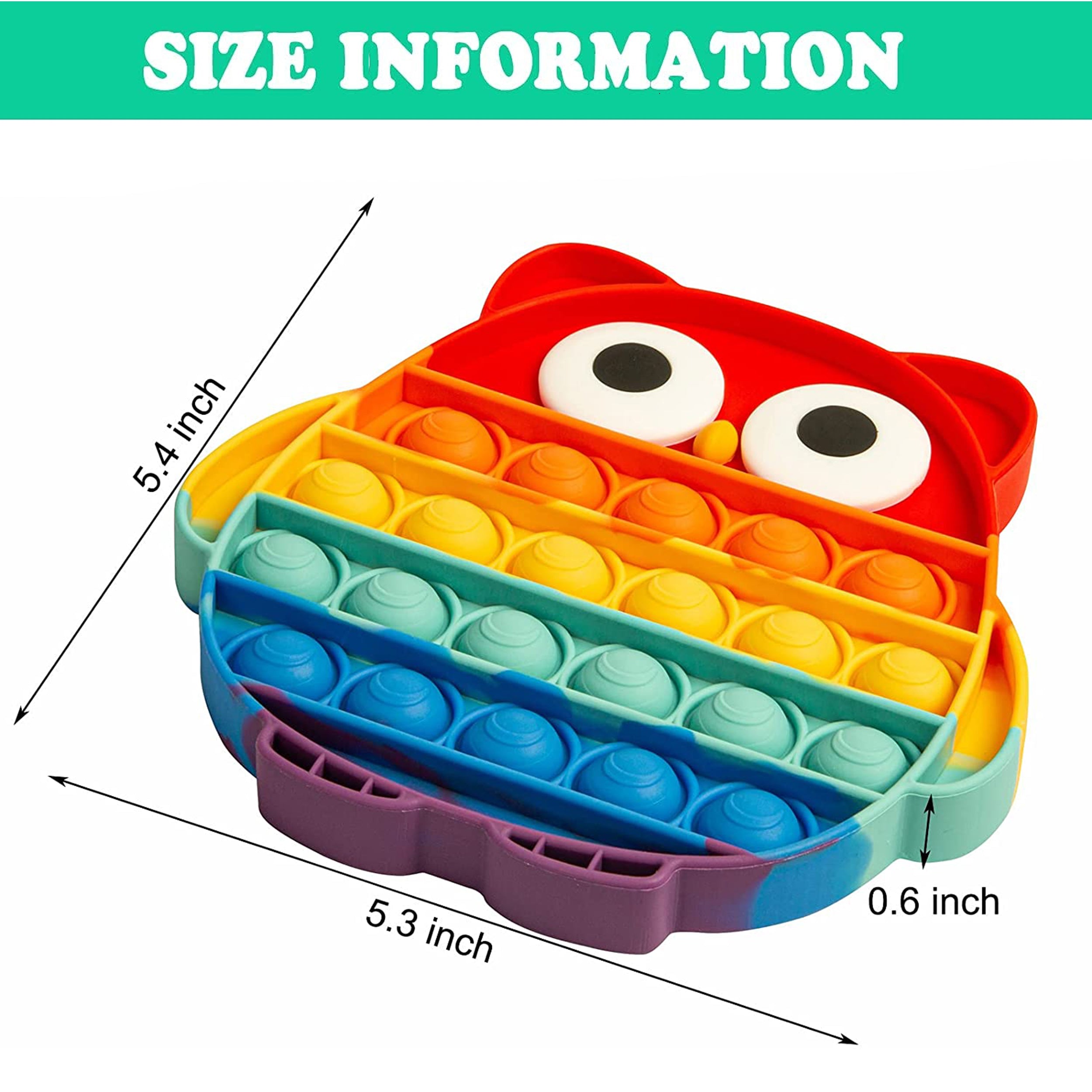Dimensions Of Rainbow Owl Pop It Fidget Toy