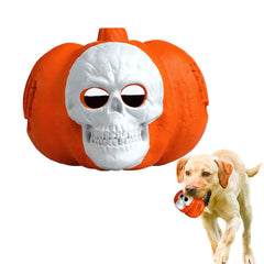 Pumpkin Shape with Skull Durable Dog Chew Toys - Spooky Fun for Your Furry Friend