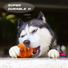 Pumpkin Shape with Skull Durable Dog Chew Toys - Spooky Fun for Your Furry Friend