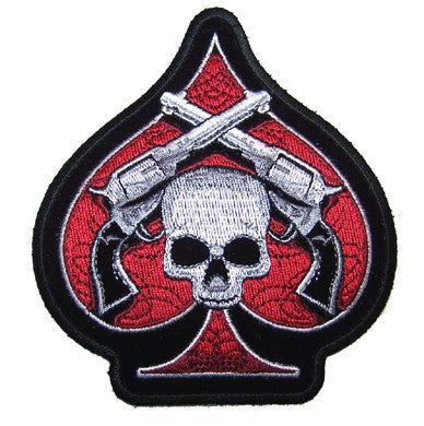 Buy SPADE SKULL AND PISTOLS EMBROIDERED PATCHBulk Price