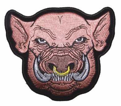 Buy PIG / BOAR WITH NOSE RING EMBROIDERED PATCHBulk Price