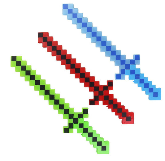 Wholesale ASST COLOR 24"  LIGHT UP RAINBOW PIXEL SWORD WITH SOUND (sold by the piece)