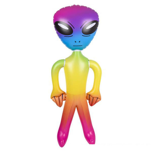 Wholesale 63" LARGE  RAINBOW COLOR ALIEN INFLATE  INFLATABLE TOY  (Sold by the piece )