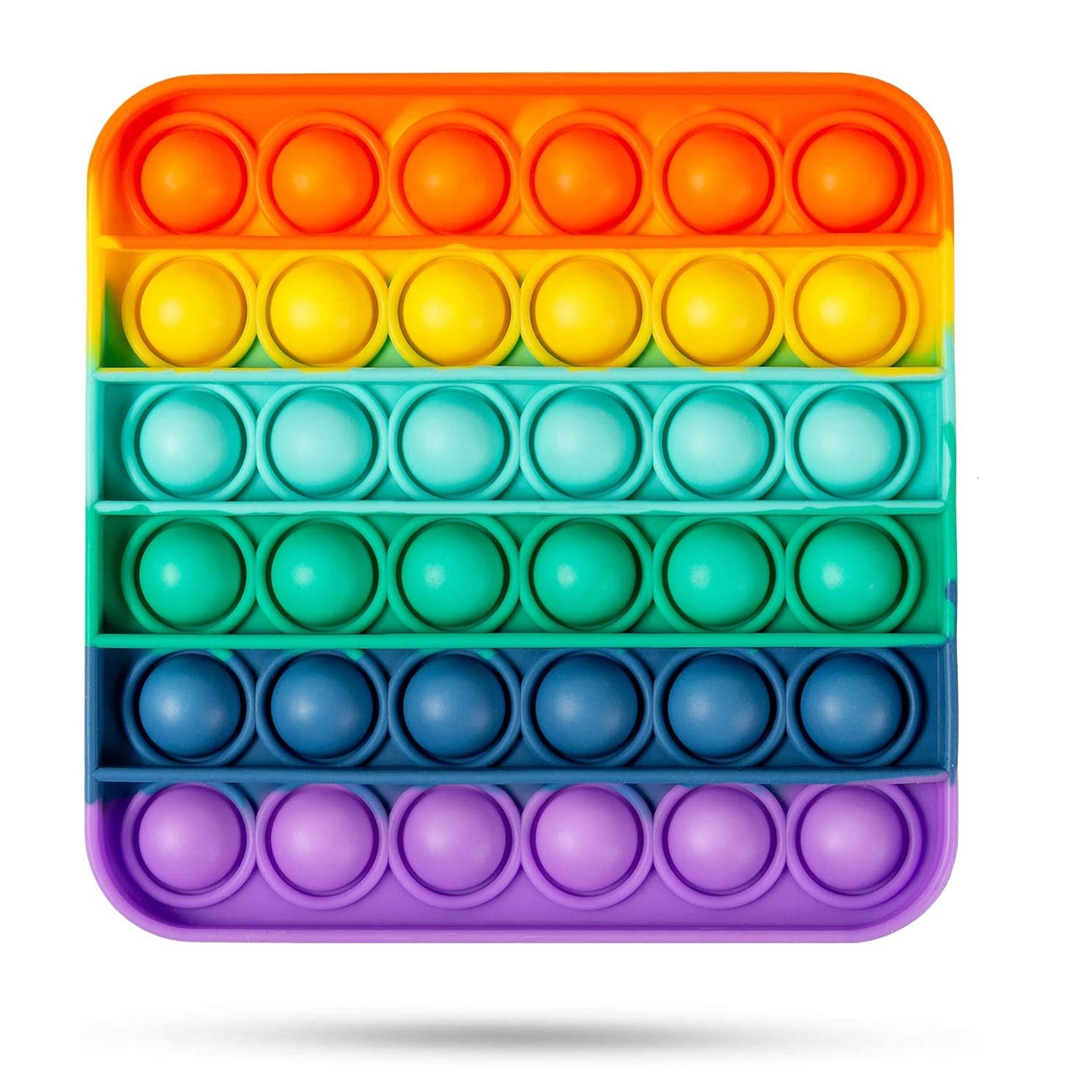 Rainbow Push Pop Bubble Fidget Toy - Sensory Stress Relief for All Ages