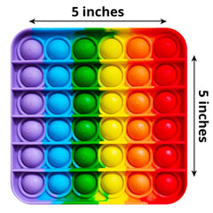 Rainbow Push Pop it Bubble Fidget Toys - Square