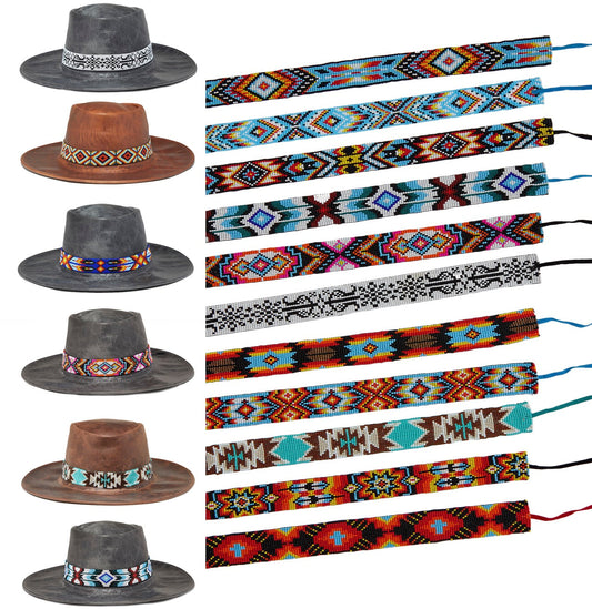 Wholesale Handmade Czech Glass Beaded Hat Bands (Sold By Piece Or Dozen)