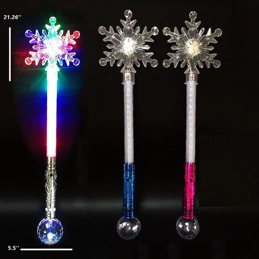 Buy 21 Inch Light Up Flashing Snowflake Wands Bulk Price