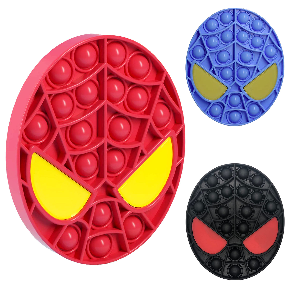 Three Spider Hero Pop it Fidget Toys
