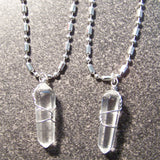 Wholesale Stainless Steel Ball Chain Necklace With Wire Wrapped Crystal Pendant (sold by the piece or dozen)