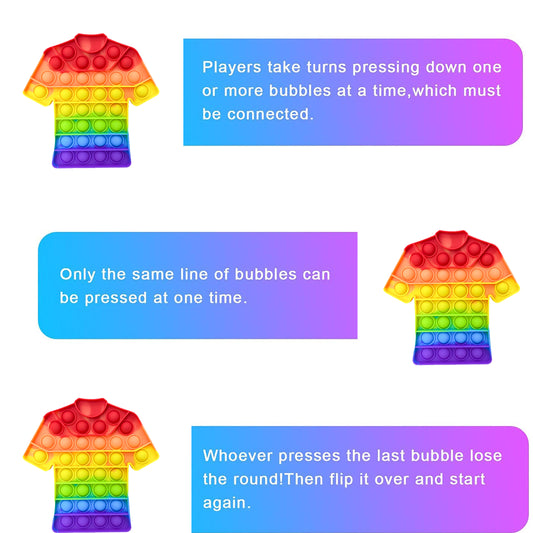 How To Play With Rainbow T- shirt Pop It Fidget Toy