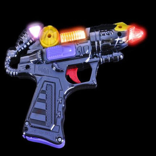 Wholesale 6.5 inch Long Silver Space Blaster Light Up & Sound (sold by the piece or dozen)