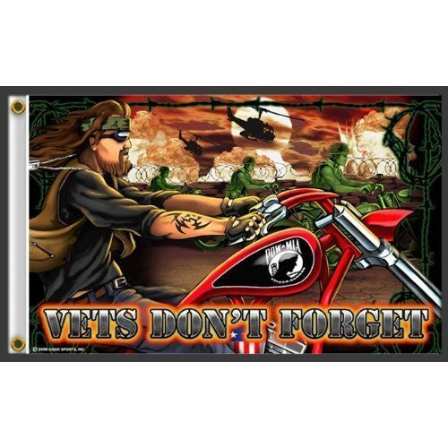 Wholesale VETS DON'T FORGET DELUXE 3' X 5' FLAG (Sold by the piece) *- CLOSEOUT NOW $ 5 EA