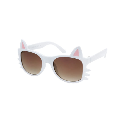 Wholesale White Dazey Shades tween Cat Shape Fashion Sunglasses with Case ( sold by the piece)