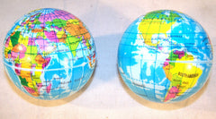 Wholesale WORLD EARTH GLOBE 3 INCH EARTH BOUNCE / SQUEEZE BALLS ( sold by the dozen )